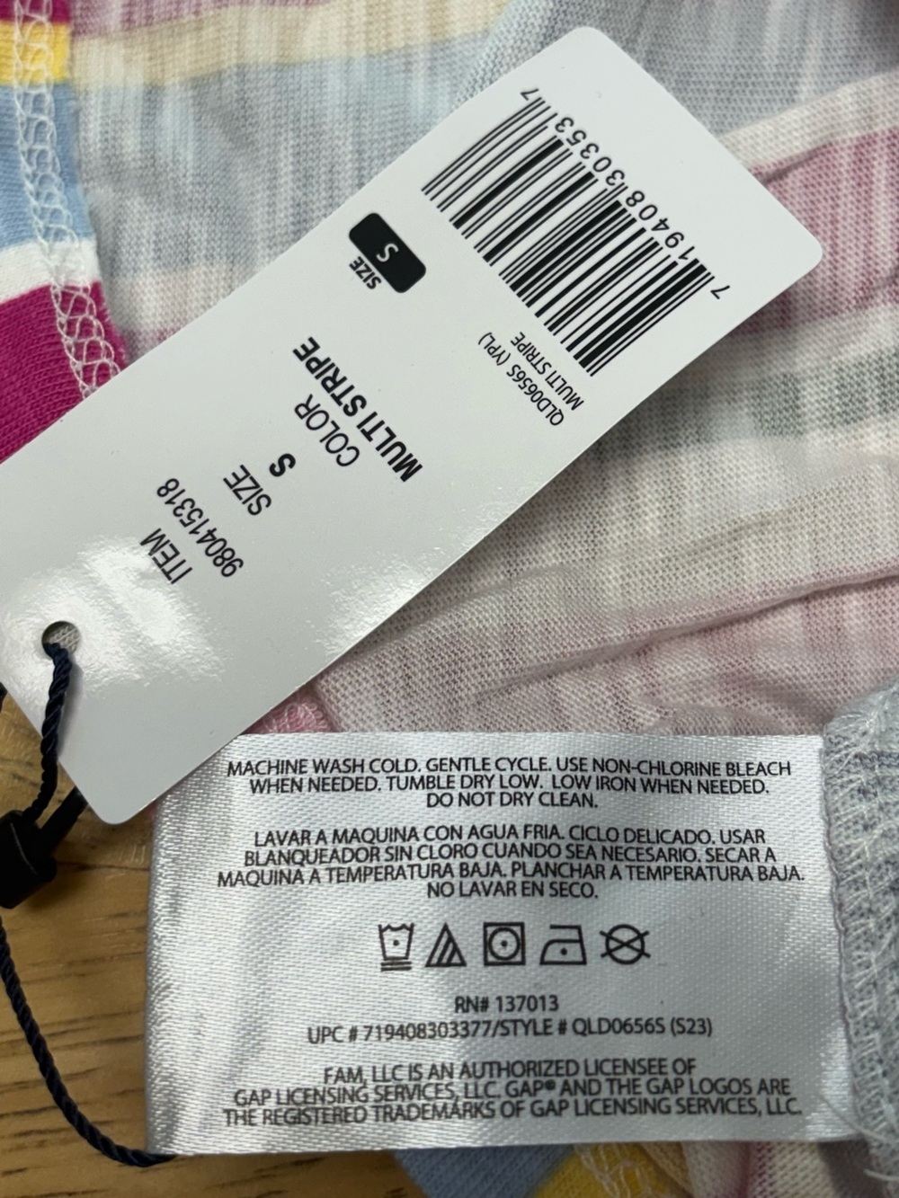 NWT Gap Vertical Striped Tiered Sleeveless Sundress Knit Tank Dress w/ Pockets - Picture 4 of 5